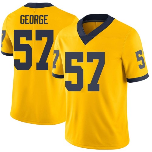Joey George Michigan Wolverines Men's NCAA #57 Maize Limited Brand Jordan College Stitched Football Jersey NLO5454AO